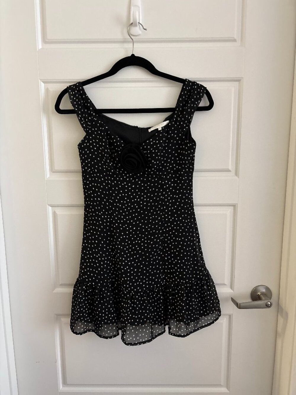 More To Come Polka Dot Rosette Mini Dress